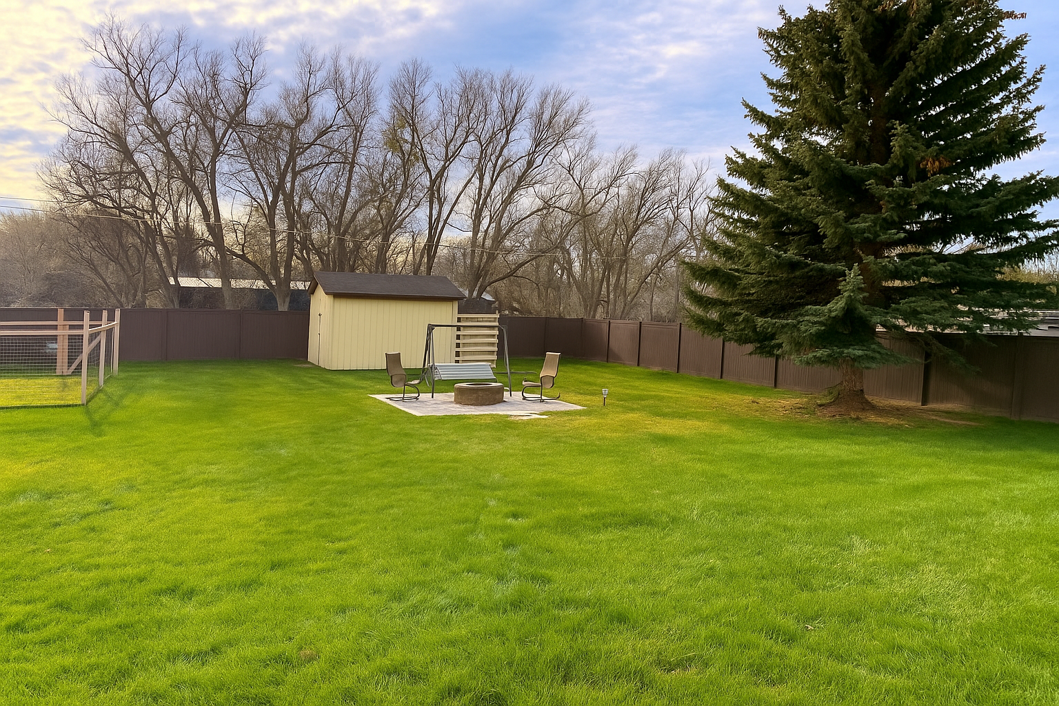 Large fenced back yard